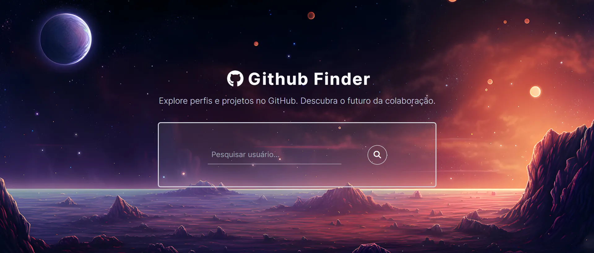 Imagem do projeto Github Finder